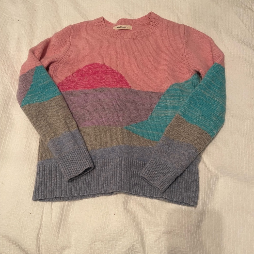 Woolovers Crew Neck Abstract Pattern Sweater - image 1